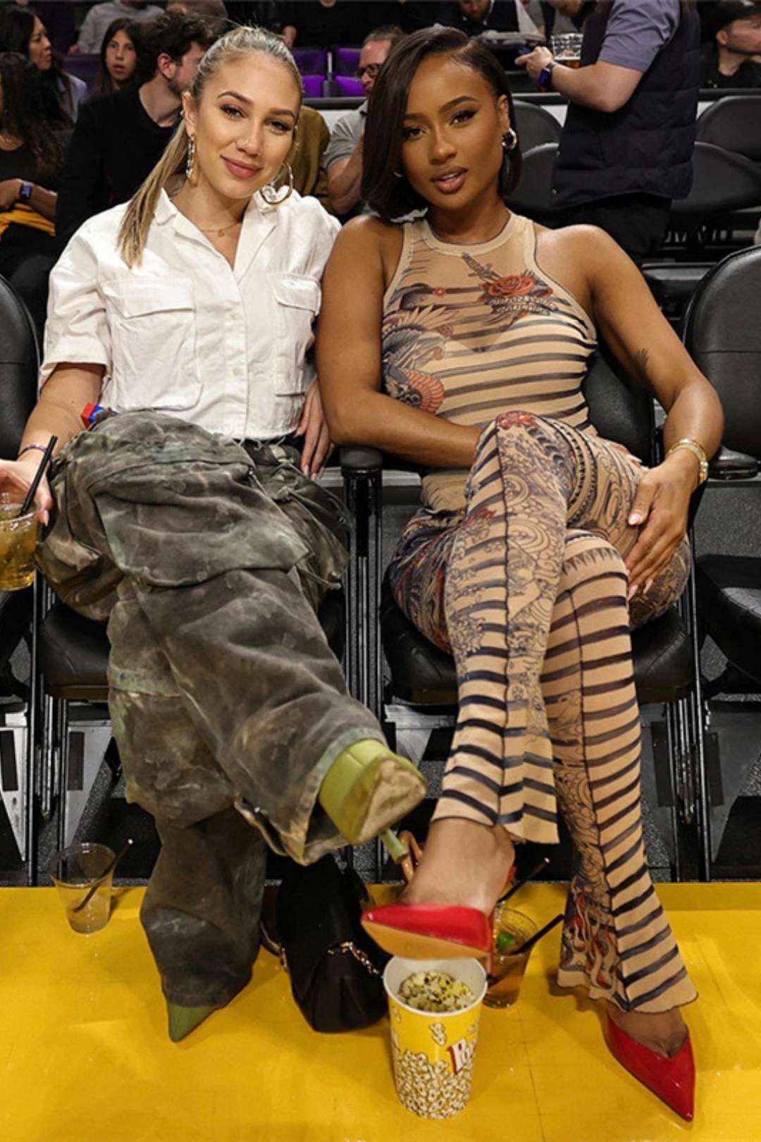 Sleeveless Printed Jumpsuit High Waist Tight Trousers Two Pieces