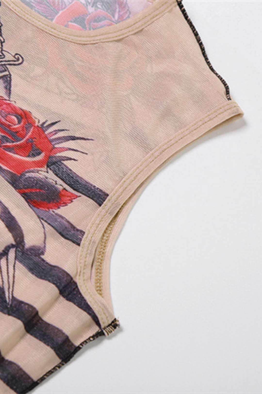 Sleeveless Printed Jumpsuit High Waist Tight Trousers Two Pieces