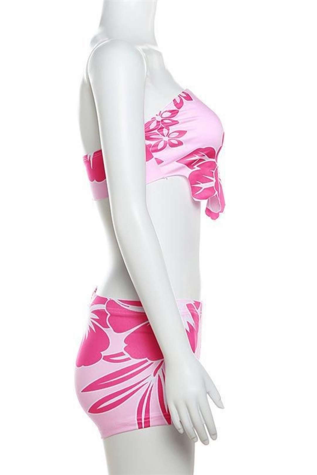 Sleeveless Chest-covering And Backless Printed High-waist And Hip-covering Short Skirt Suit