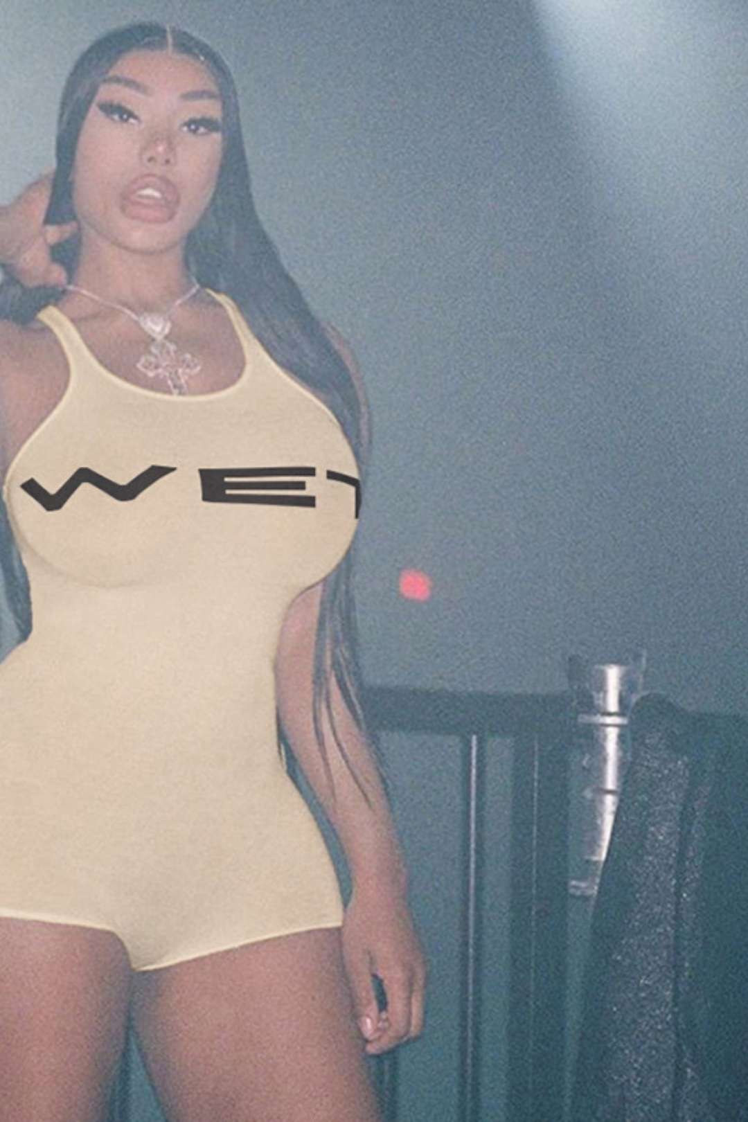 Backless Solid Color Suspender Sports Tight Jumpsuit