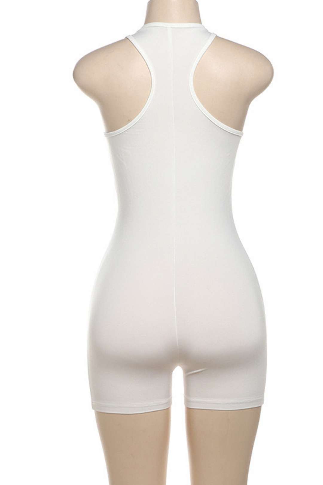 Backless Solid Color Suspender Sports Tight Jumpsuit