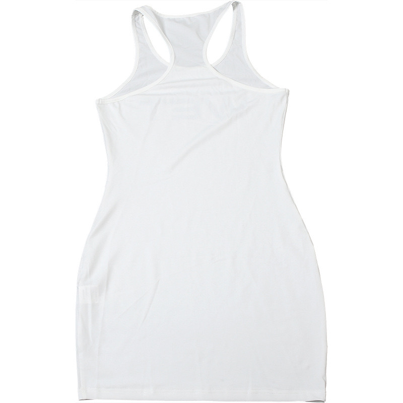 Simple Letter Vest Solid Color Slim Fit Hip Dress