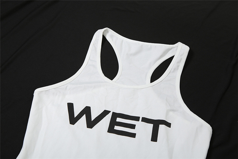 Simple Letter Vest Solid Color Slim Fit Hip Dress