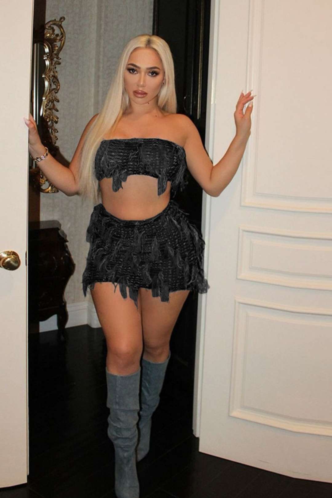 Sleeveless Bust-covered Backless High-waist Hip-covered Slim Skirt Suit