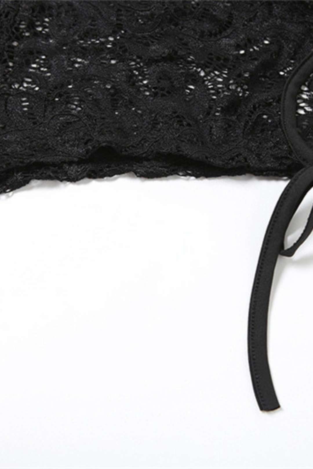 Slim Fit Navel Strap Lace Hollow See-through Pants Suit