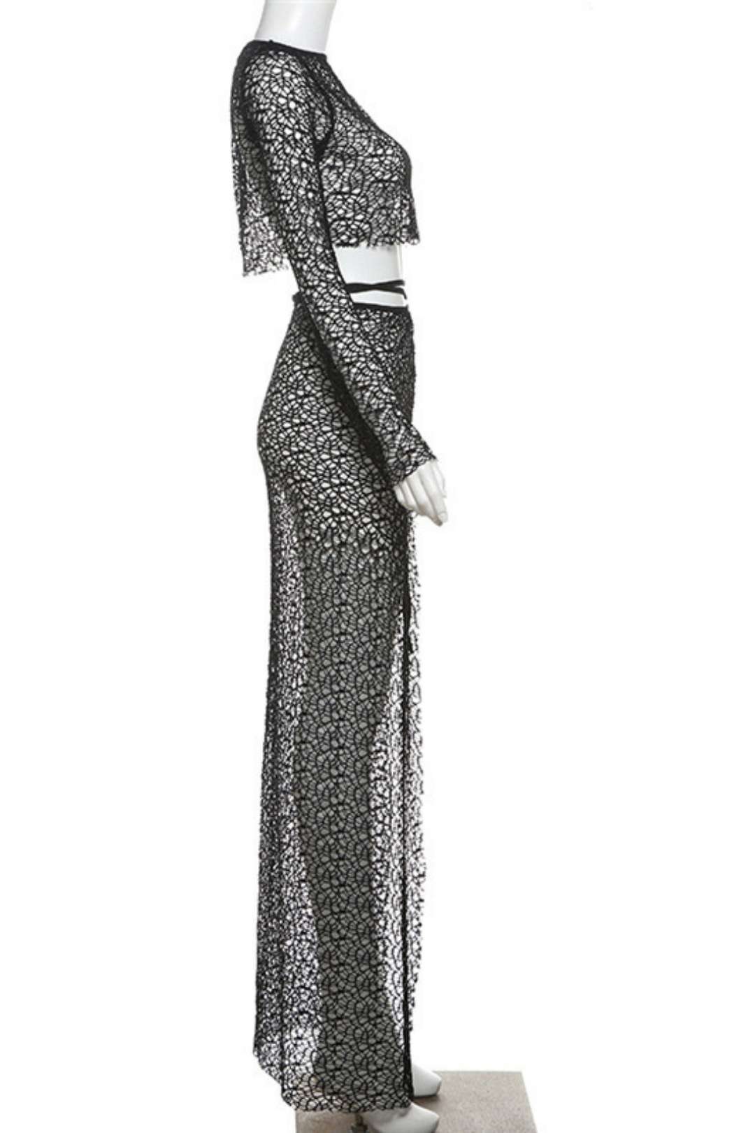 Long-sleeved Navel-covering Hip Skirt Suit