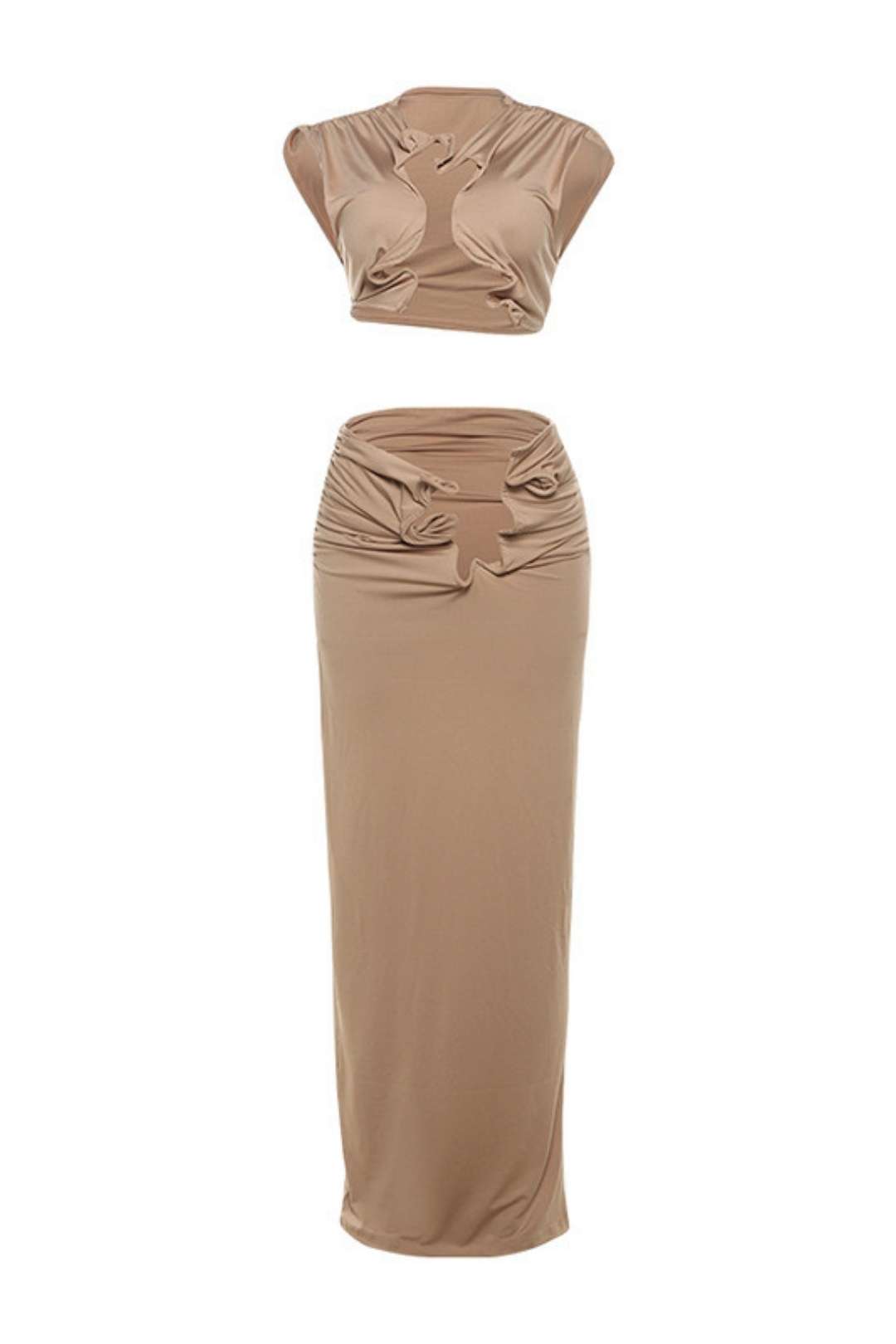 Sleeveless High-waisted Slim Hip Skirt Suit