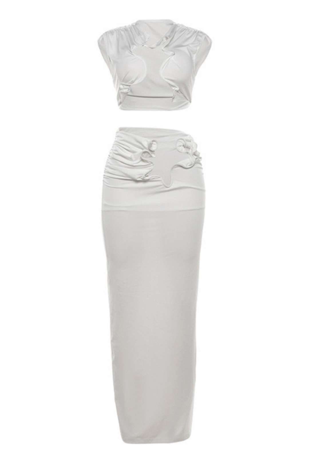 Sleeveless High-waisted Slim Hip Skirt Suit