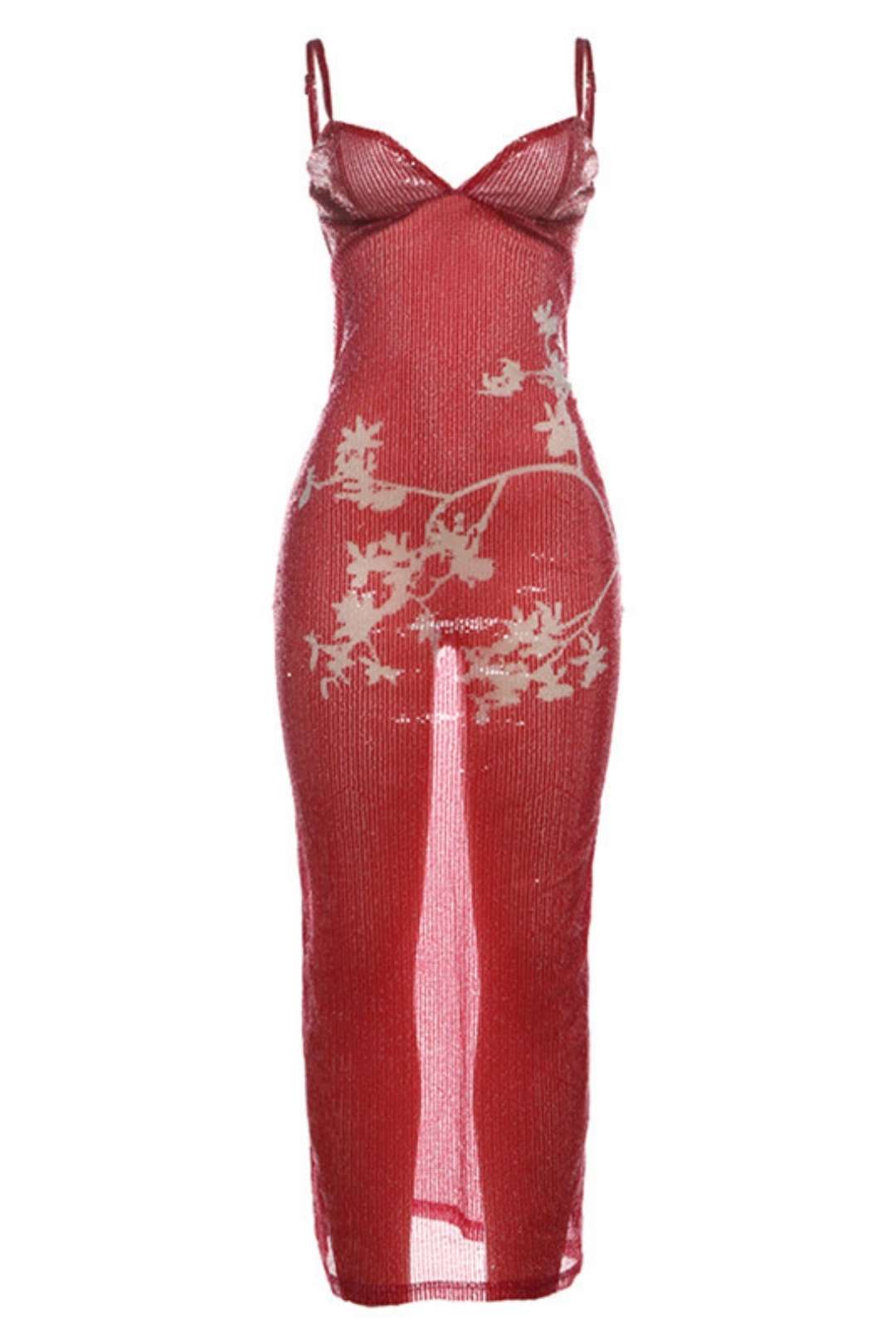 Beaded High-waist Slim Suspender Dress