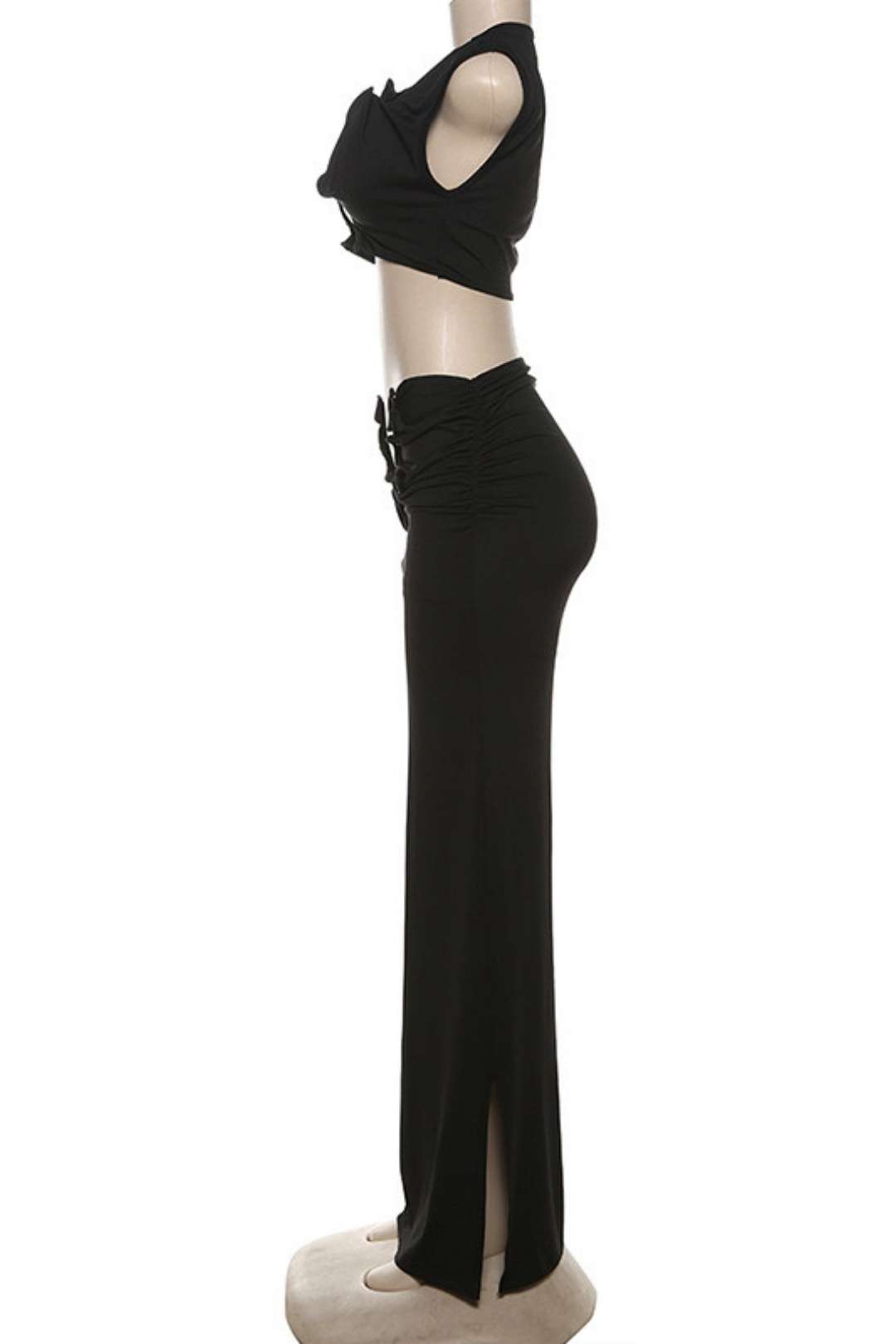 Sleeveless High-waisted Slim Hip Skirt Suit