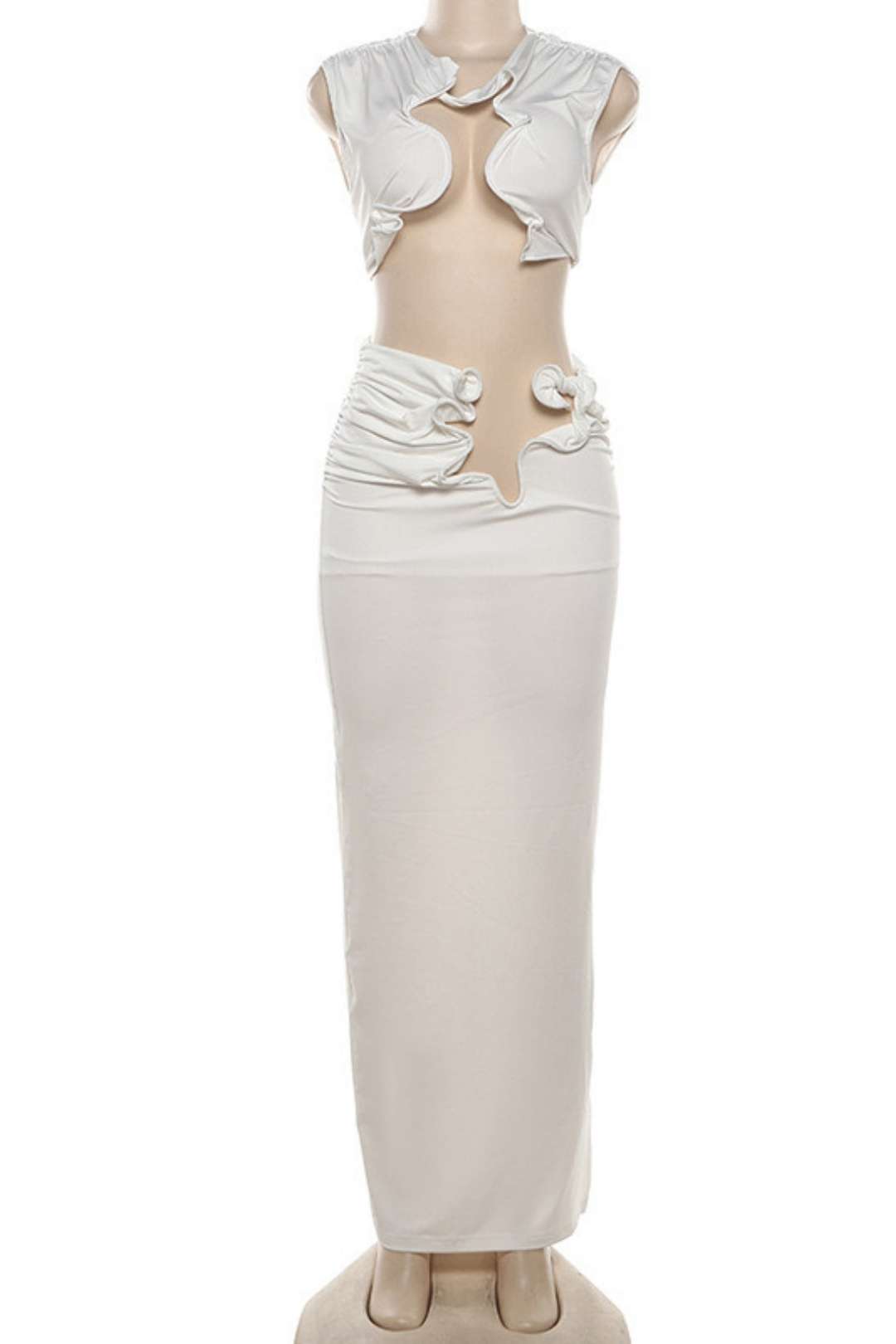 Sleeveless High-waisted Slim Hip Skirt Suit