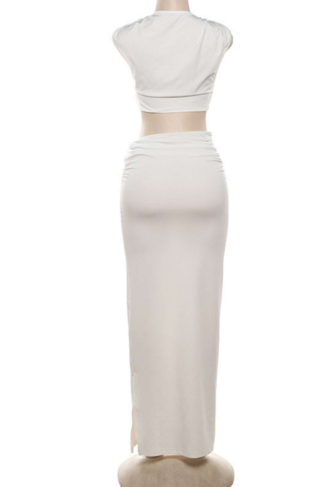 Sleeveless High-waisted Slim Hip Skirt Suit