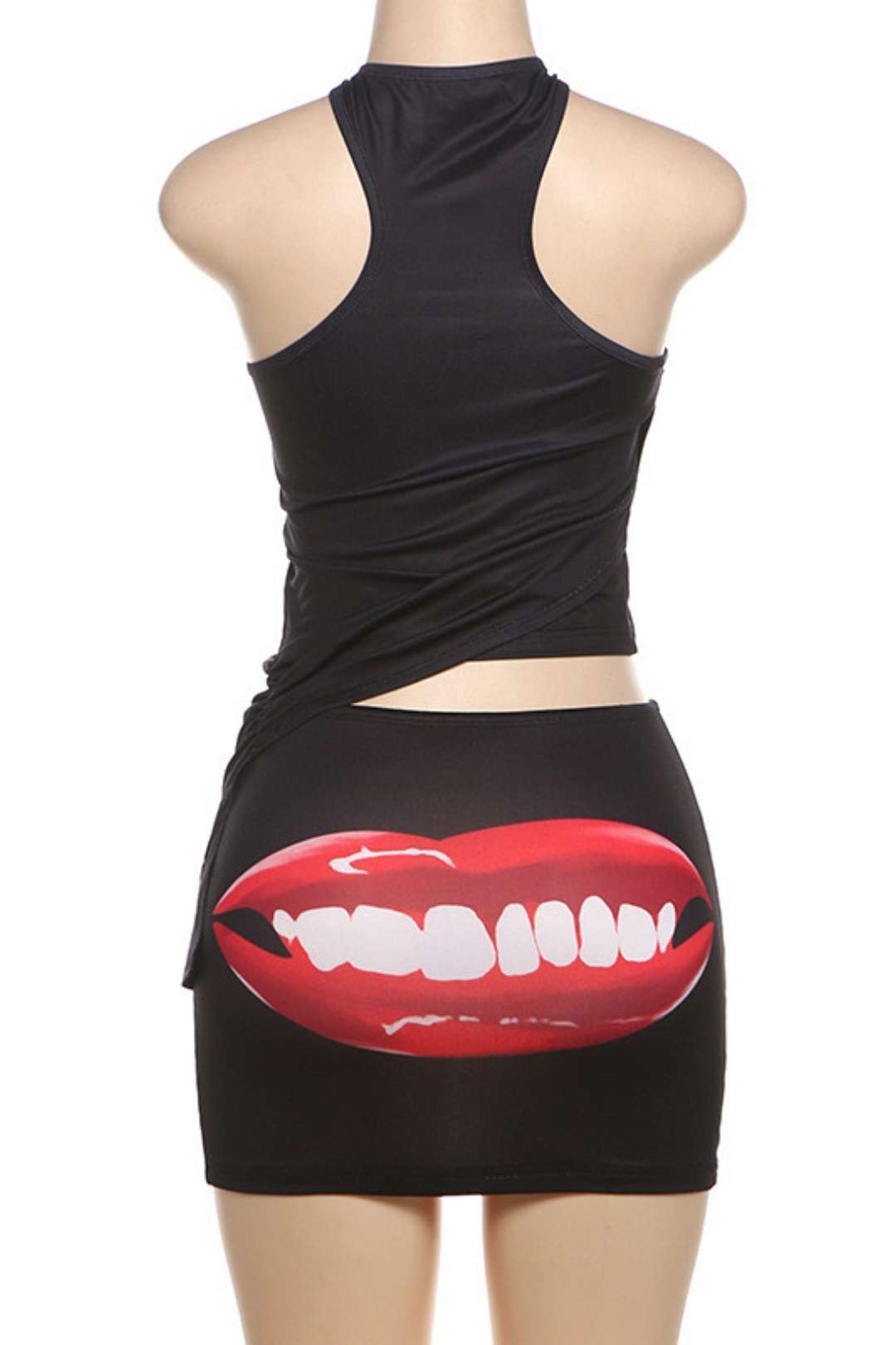 Printing Slim Fit Hip Skirt Set