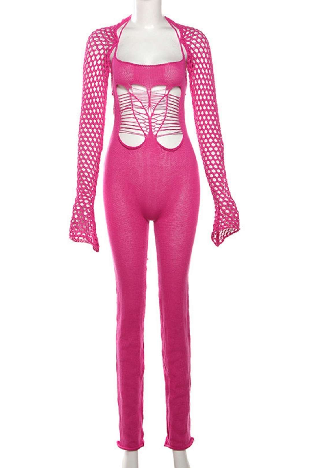 High Waist Tight Backless Jumpsuit