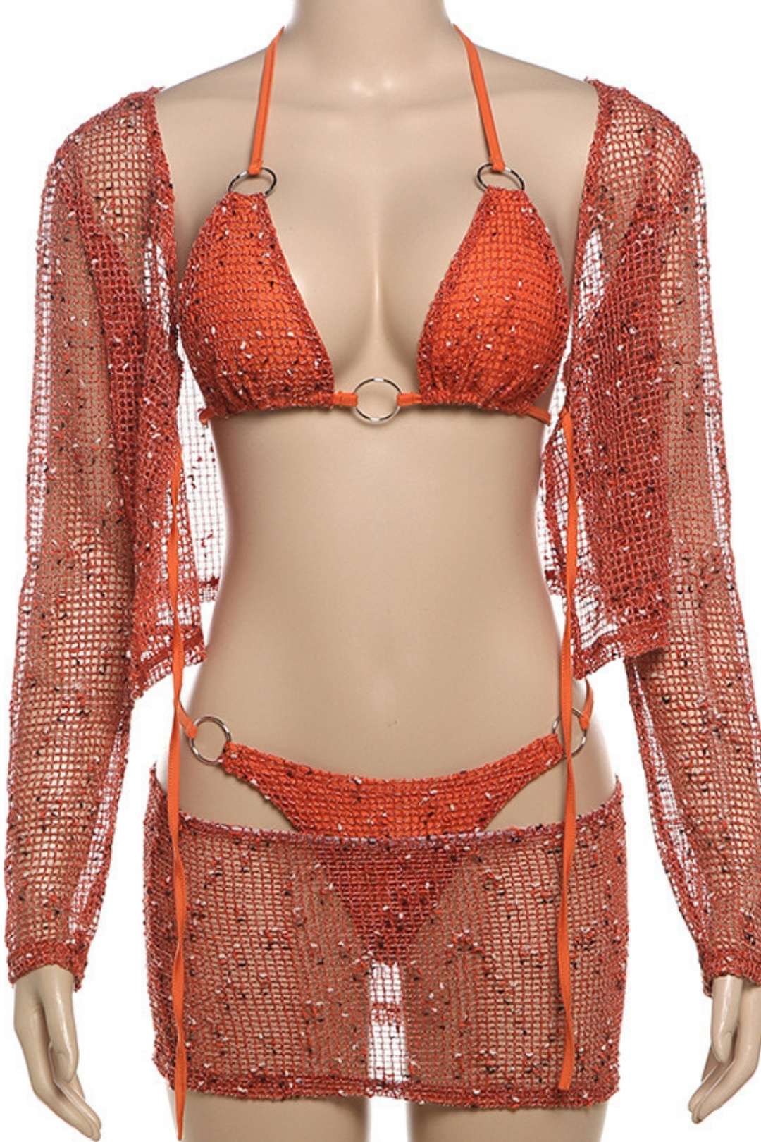 Hip-covering Four-piece Bikini Set