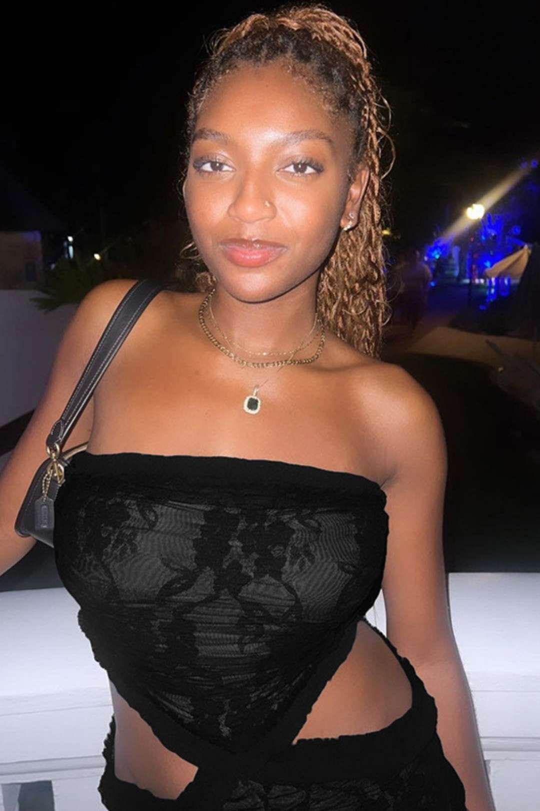 Crochet Sleeveless Bustier And Backless See-through Slit Fringe Dress