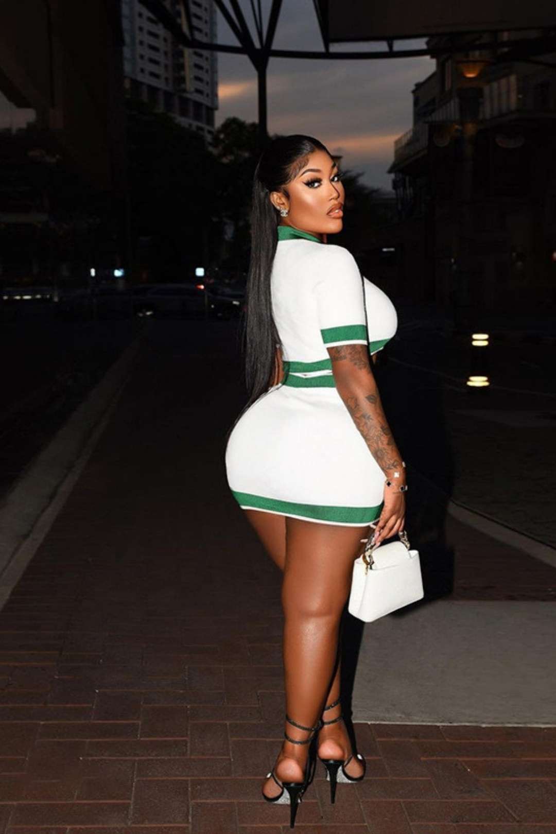 Zipper Sexy Navel-baring High-waist Hip Short Skirt Suit