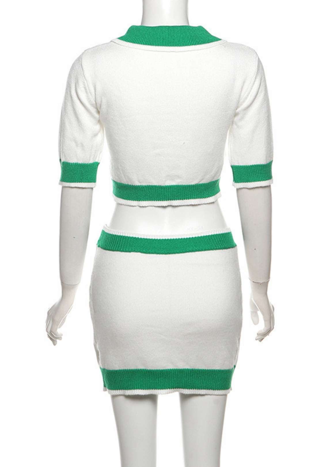 Zipper Sexy Navel-baring High-waist Hip Short Skirt Suit