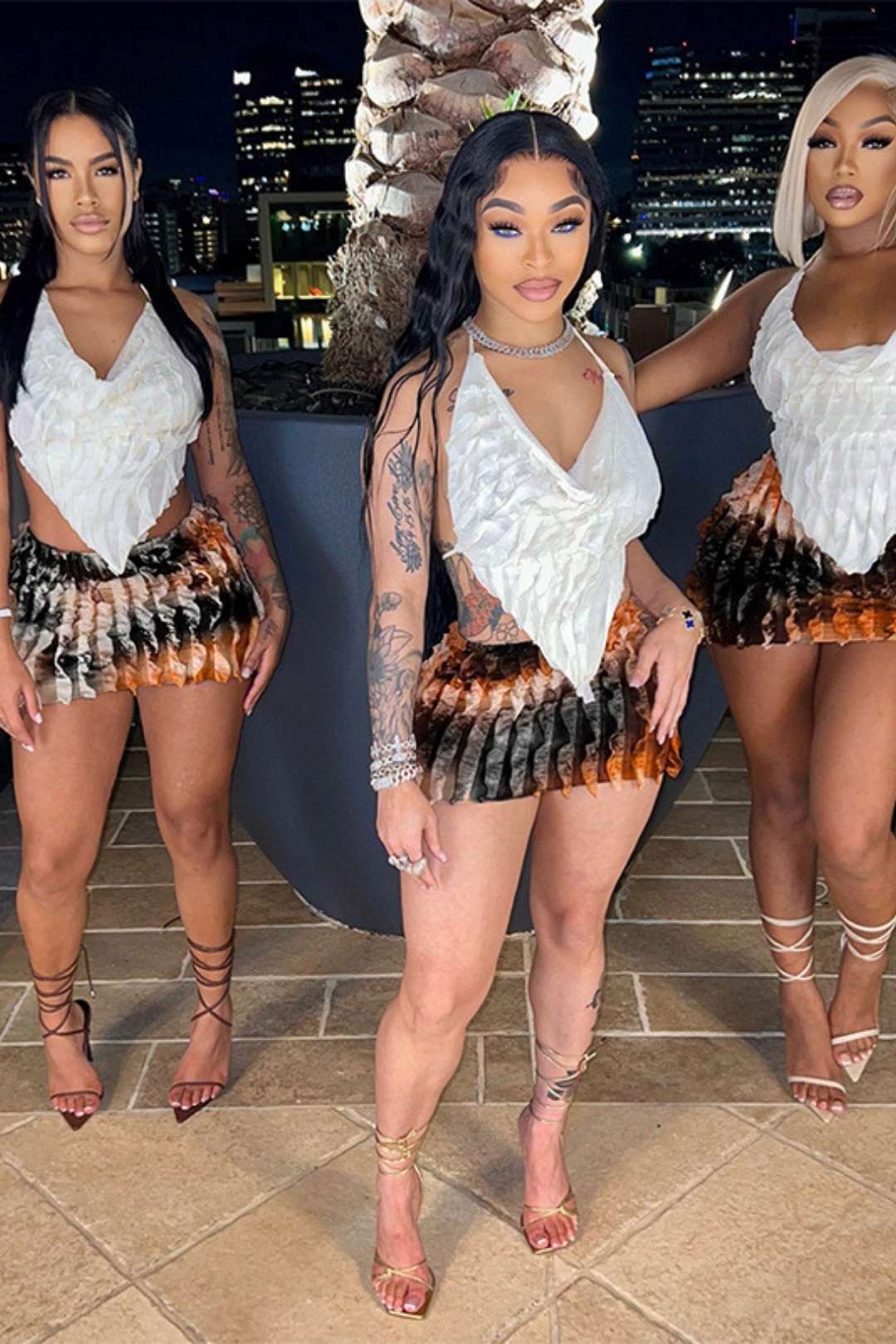 Short Skirt Halter Neck Backless Top Skirt Suit