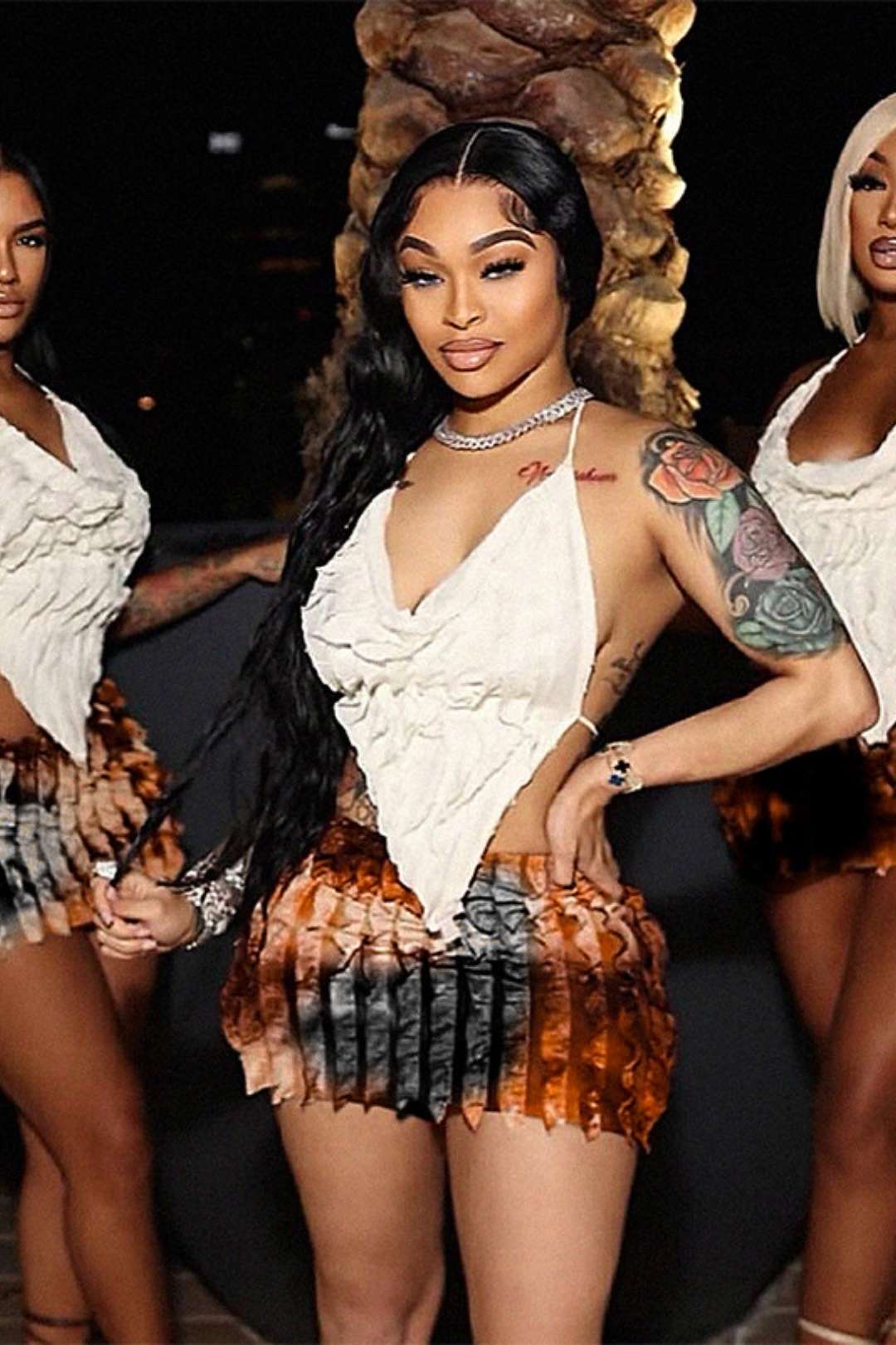 Short Skirt Halter Neck Backless Top Skirt Suit