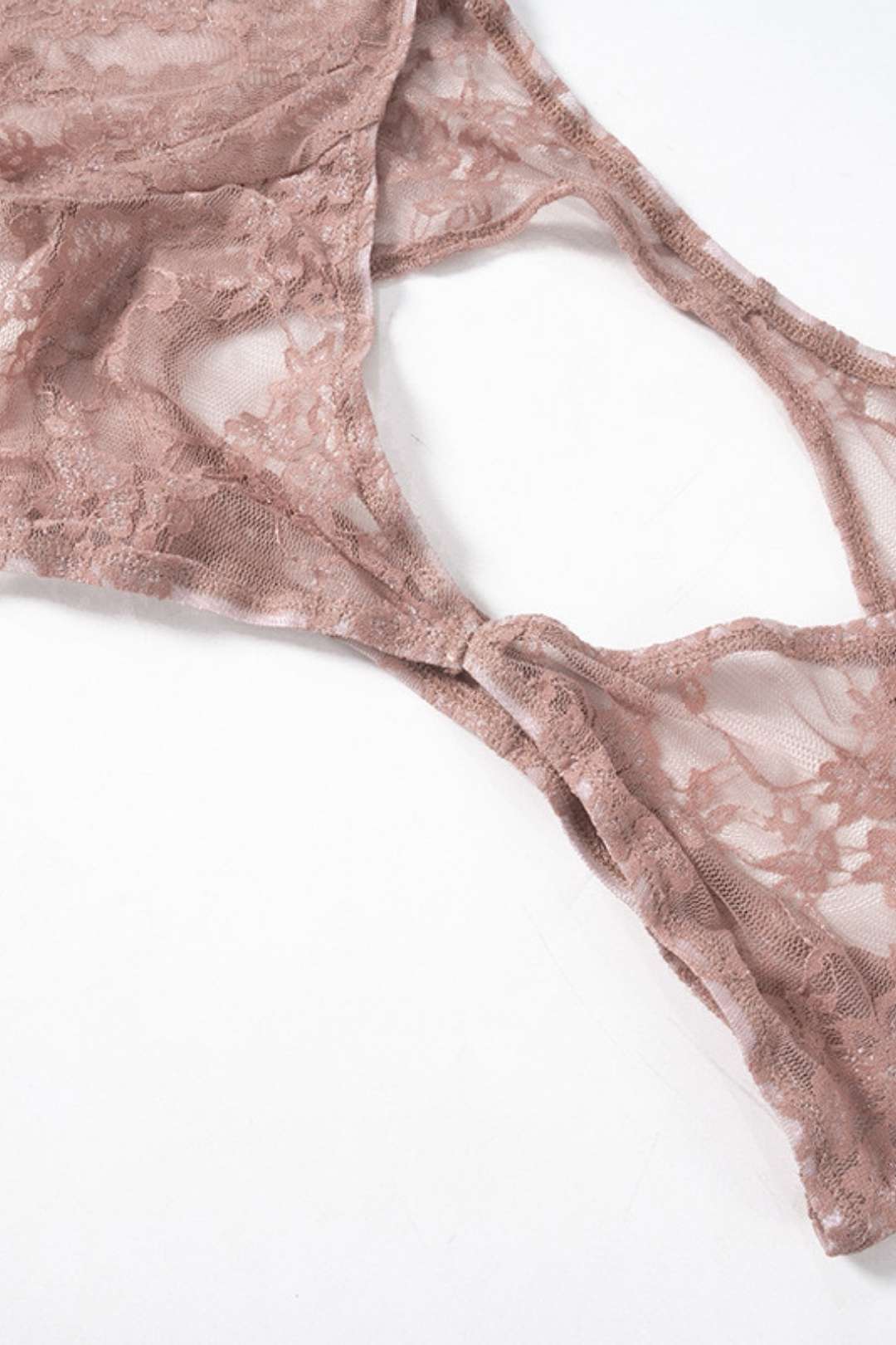 Sexy Lace Big U-neck Top And Navel-baring Tight Trousers Suit