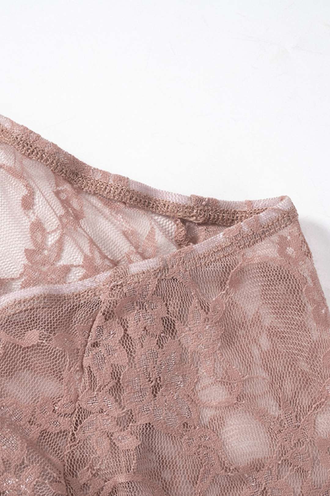 Sexy Lace Big U-neck Top And Navel-baring Tight Trousers Suit