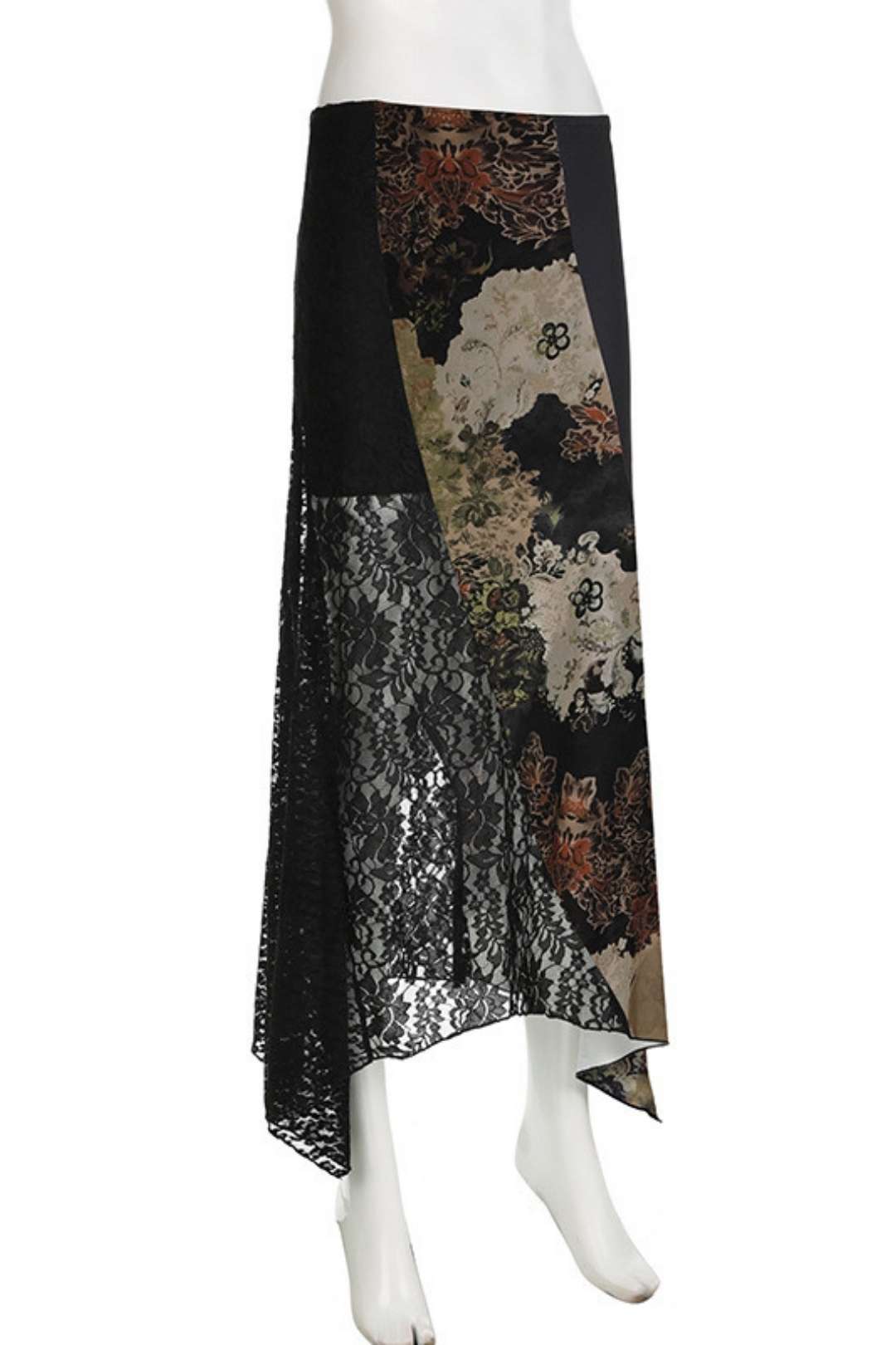 Y2K Retro Printed Patchwork Irregular Skirt