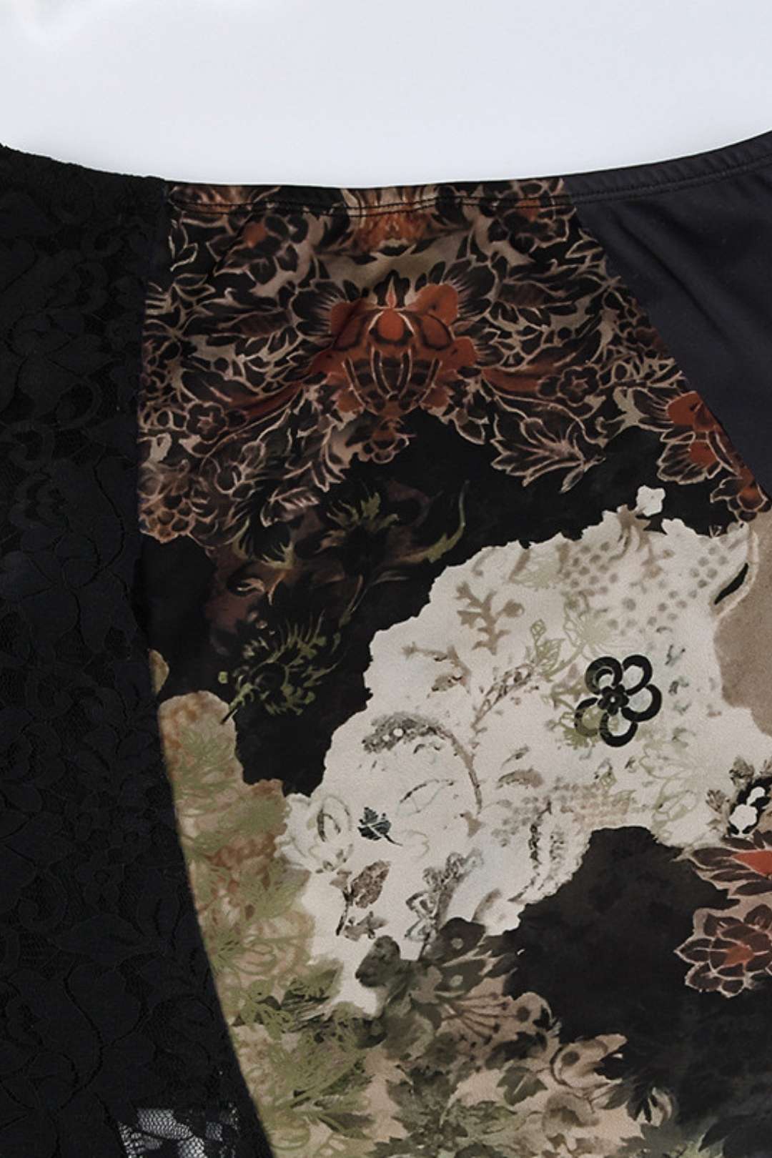 Y2K Retro Printed Patchwork Irregular Skirt