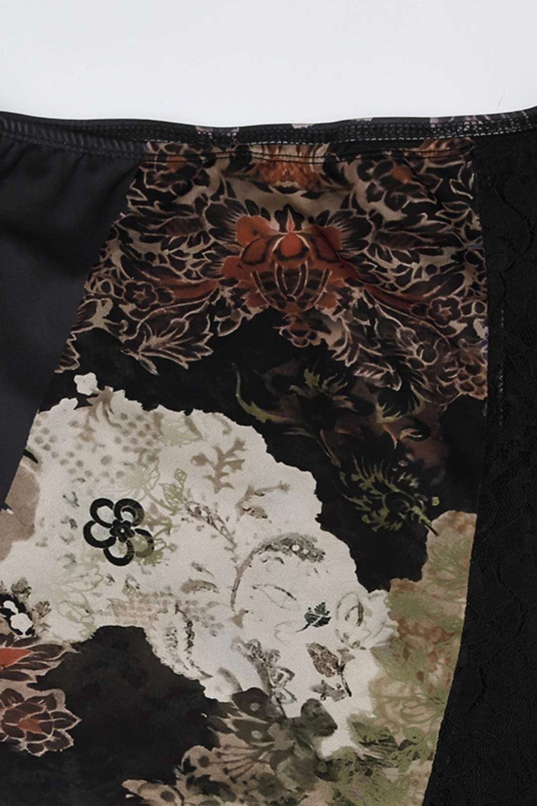 Y2K Retro Printed Patchwork Irregular Skirt