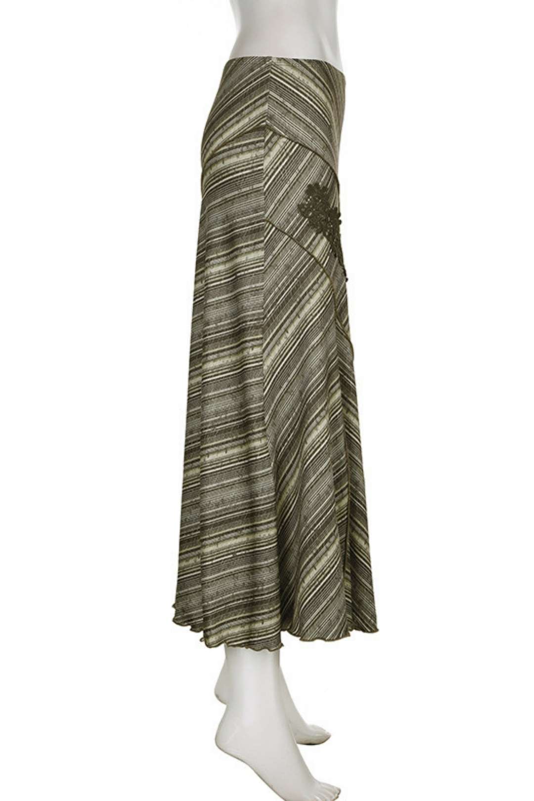 Retro Printed Irregular Pleated Lace Skirt,