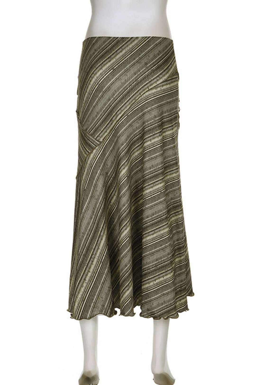 Retro Printed Irregular Pleated Lace Skirt,