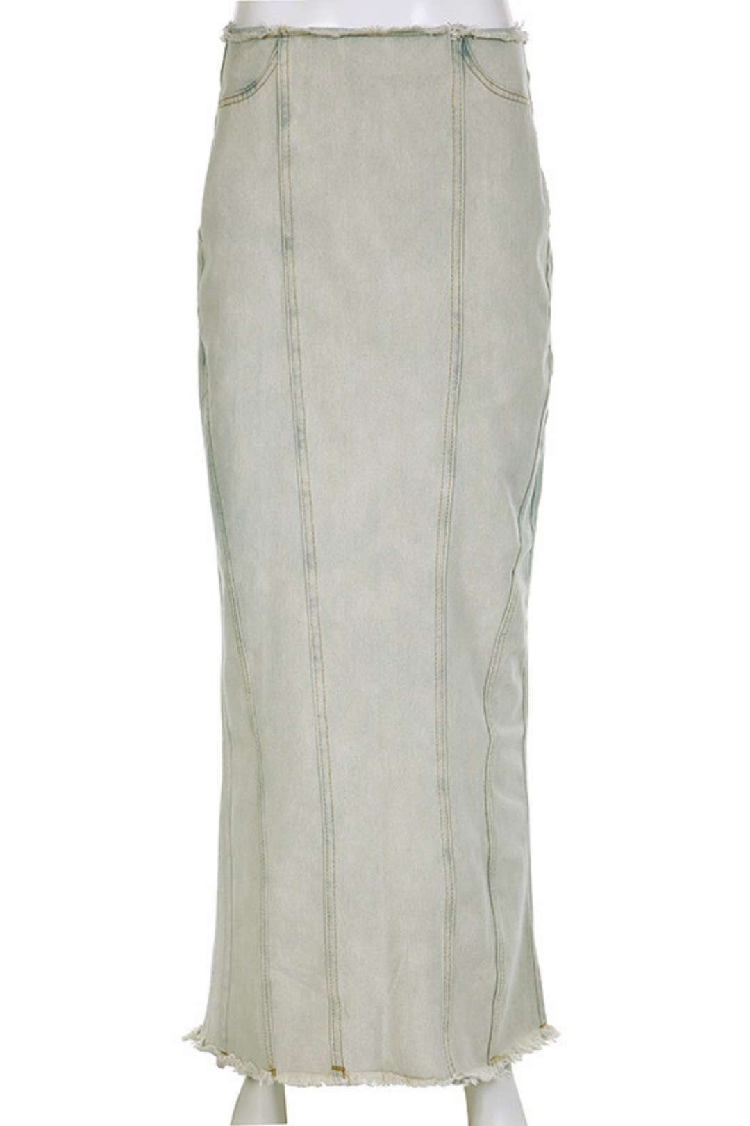 Gradient Color Irregular Sexy Slit Raw Edge Mid-length Skirt