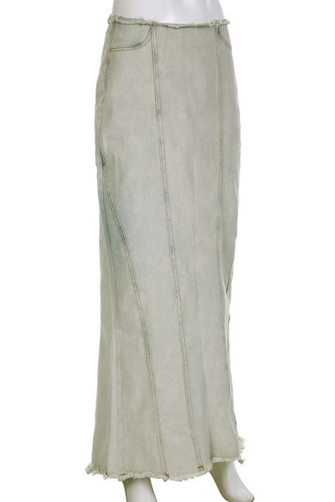 Gradient Color Irregular Sexy Slit Raw Edge Mid-length Skirt