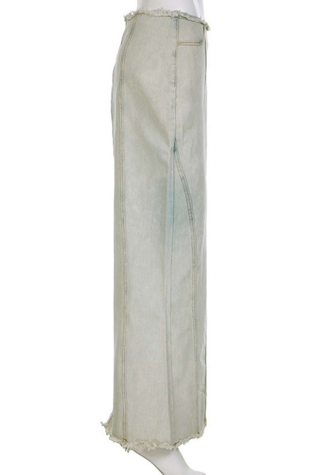 Gradient Color Irregular Sexy Slit Raw Edge Mid-length Skirt