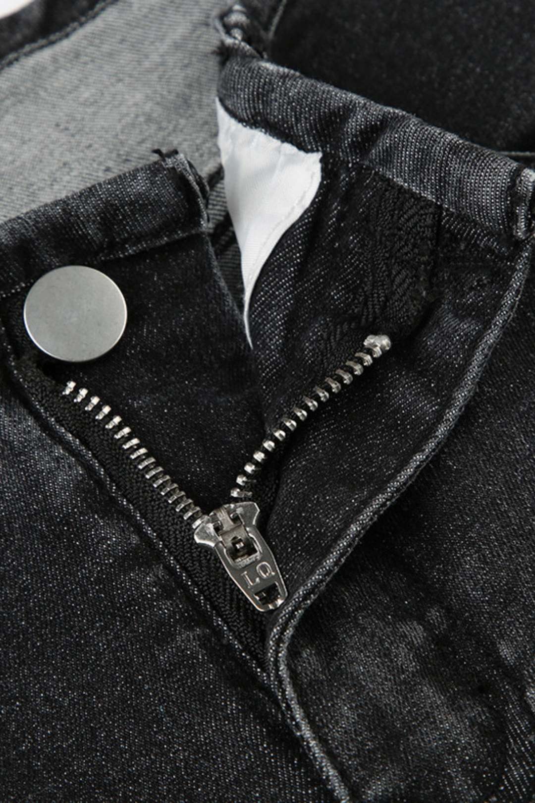 Low-waist Embroidered Flower Distressed White Bell-bottoms Floor-length Slim Jeans