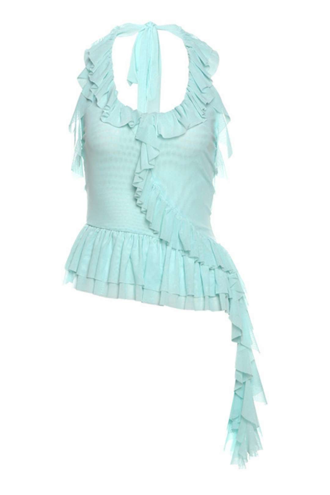 Ruffled Sleeveless Top Pleated Decoration Elegant Slimming Vest