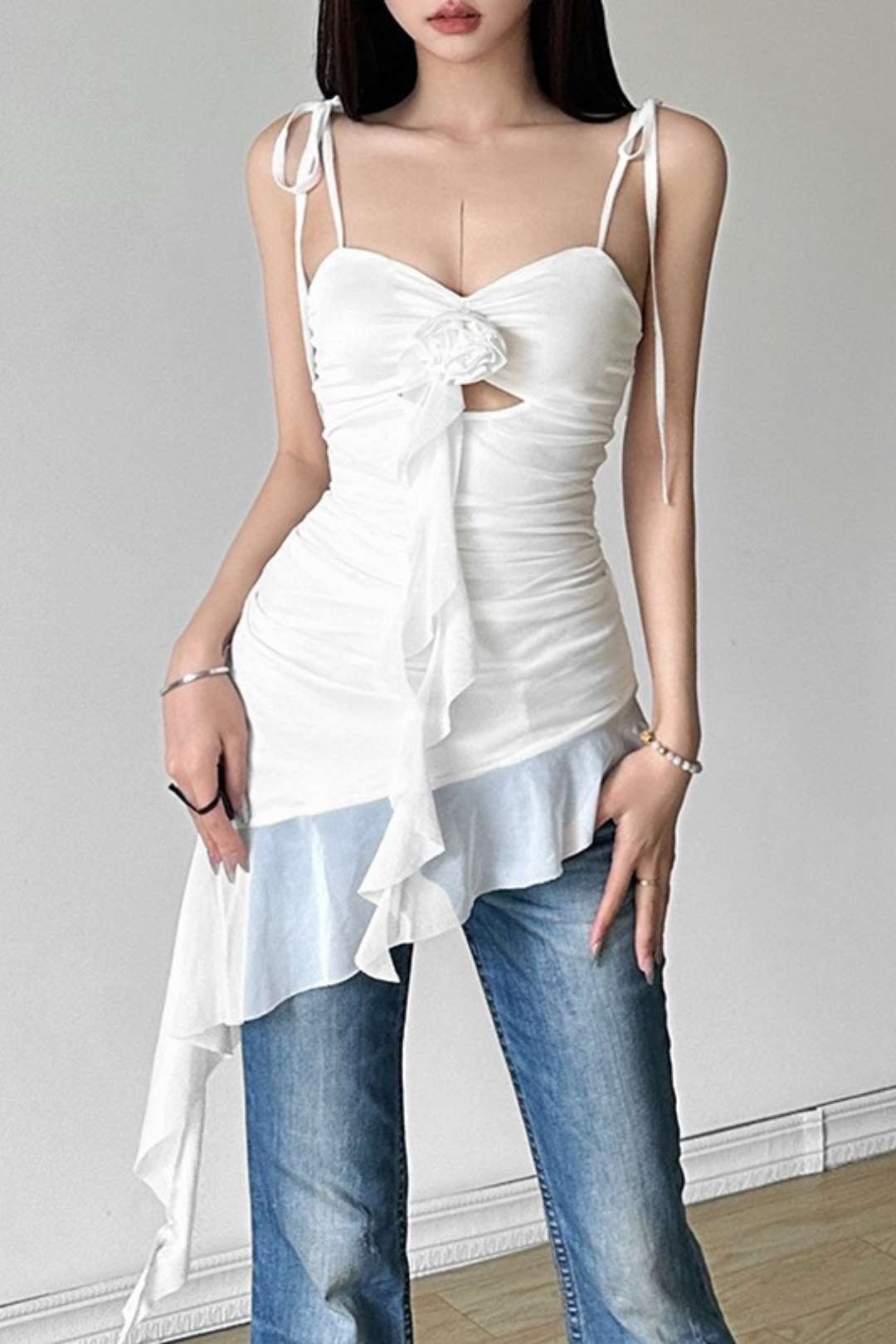 High Waist Fashion Suspender Sexy Backless Dress