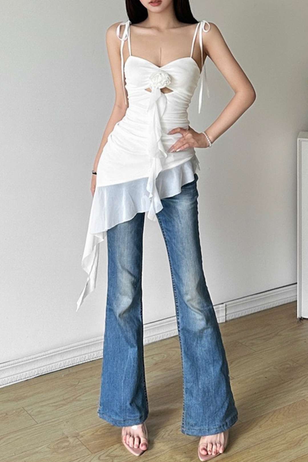 High Waist Fashion Suspender Sexy Backless Dress