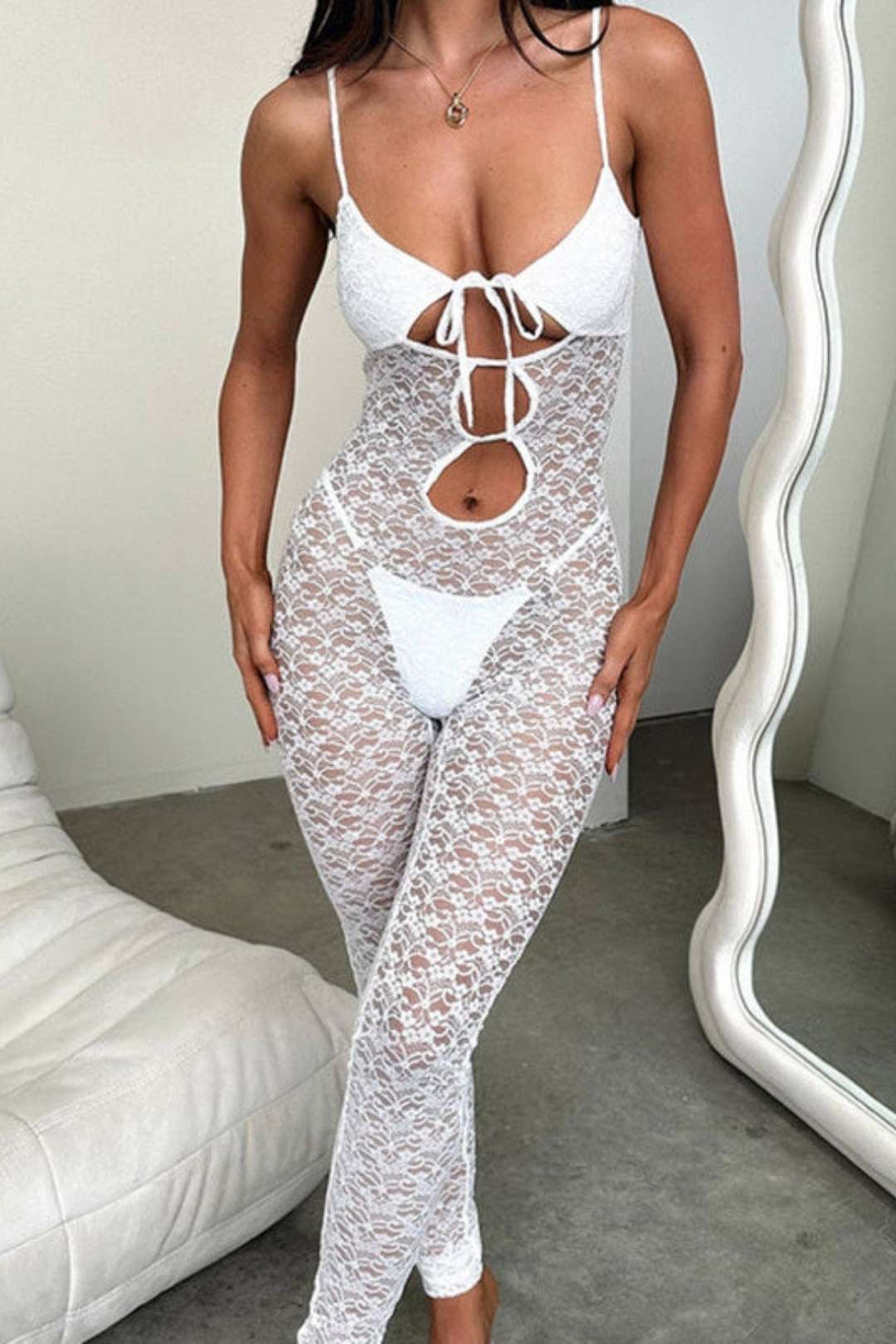 Sexy Hotties Pure Desire See-through Lace Jumpsuit