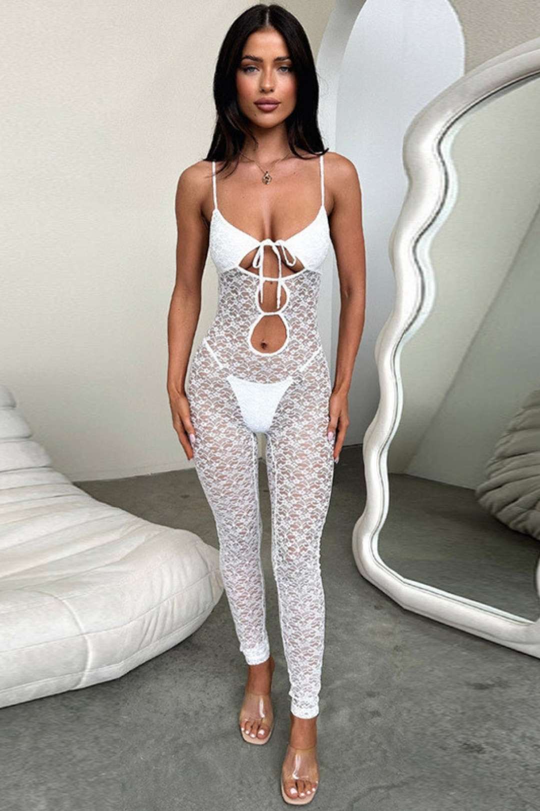 Sexy Hotties Pure Desire See-through Lace Jumpsuit
