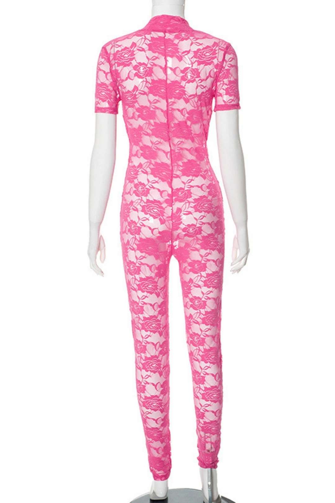 Deep V-neck Short-sleeved Tight Jumpsuit