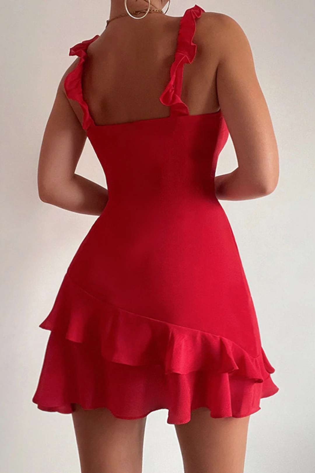 Sexy Suspender Ruffle Hottie Mini Dress