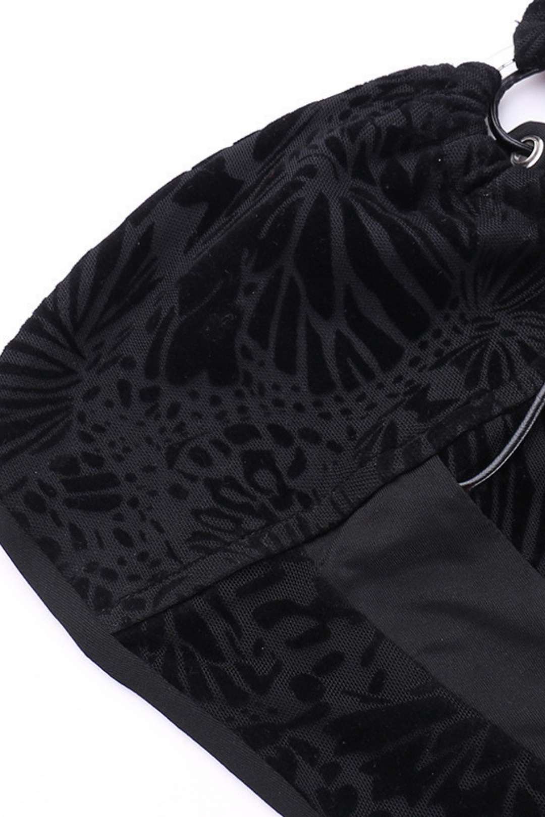 Flocking Strap Waist Tube Top And Trousers Suit