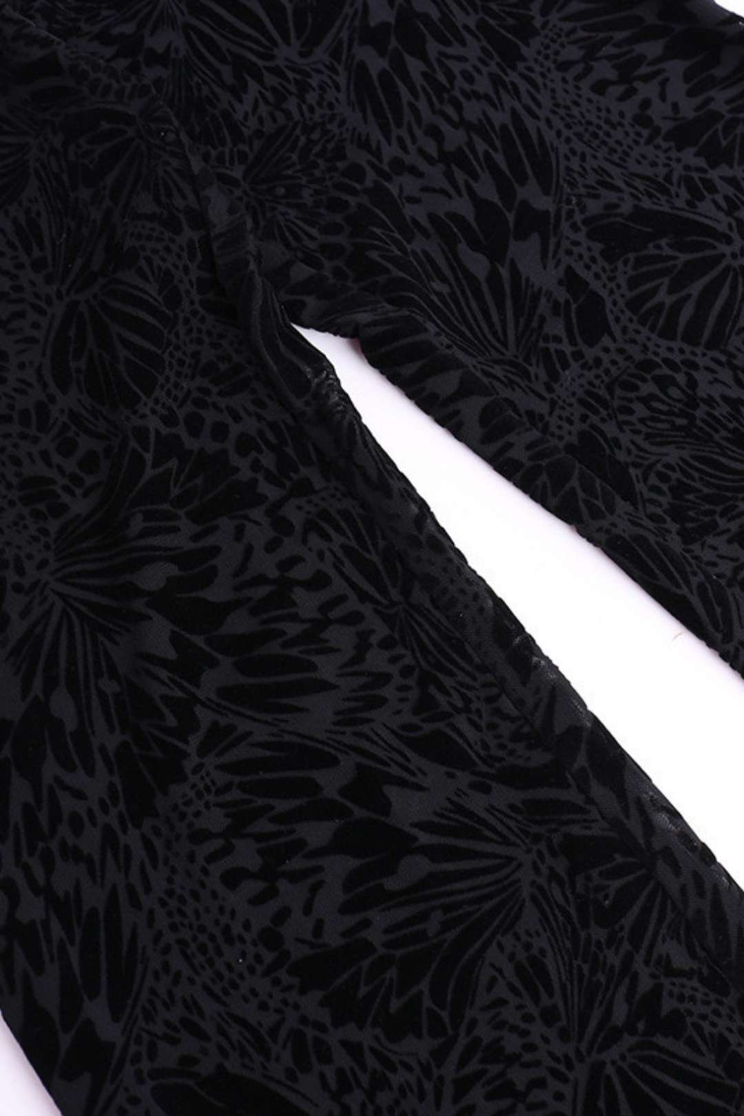 Flocking Strap Waist Tube Top And Trousers Suit