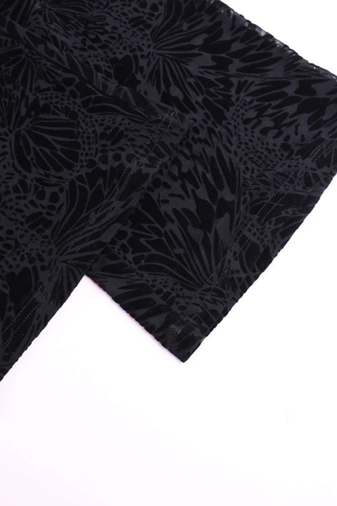 Flocking Strap Waist Tube Top And Trousers Suit