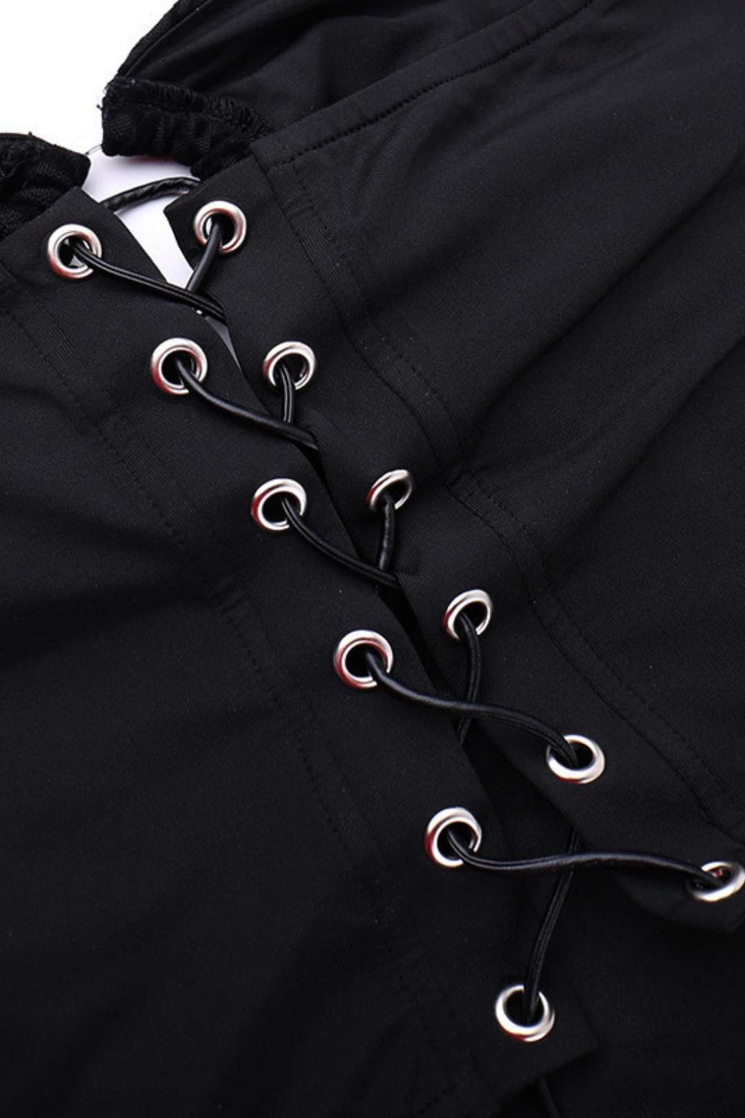 Flocking Strap Waist Tube Top And Trousers Suit