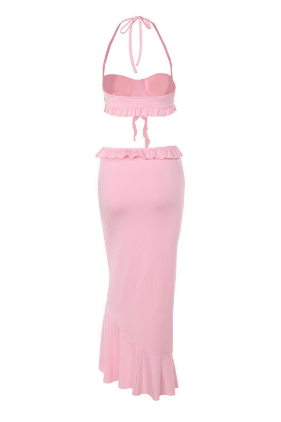 Sexy Suspender Tops Flower Skirt Suit