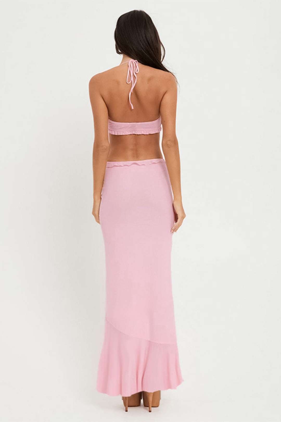 Sexy Suspender Tops Flower Skirt Suit