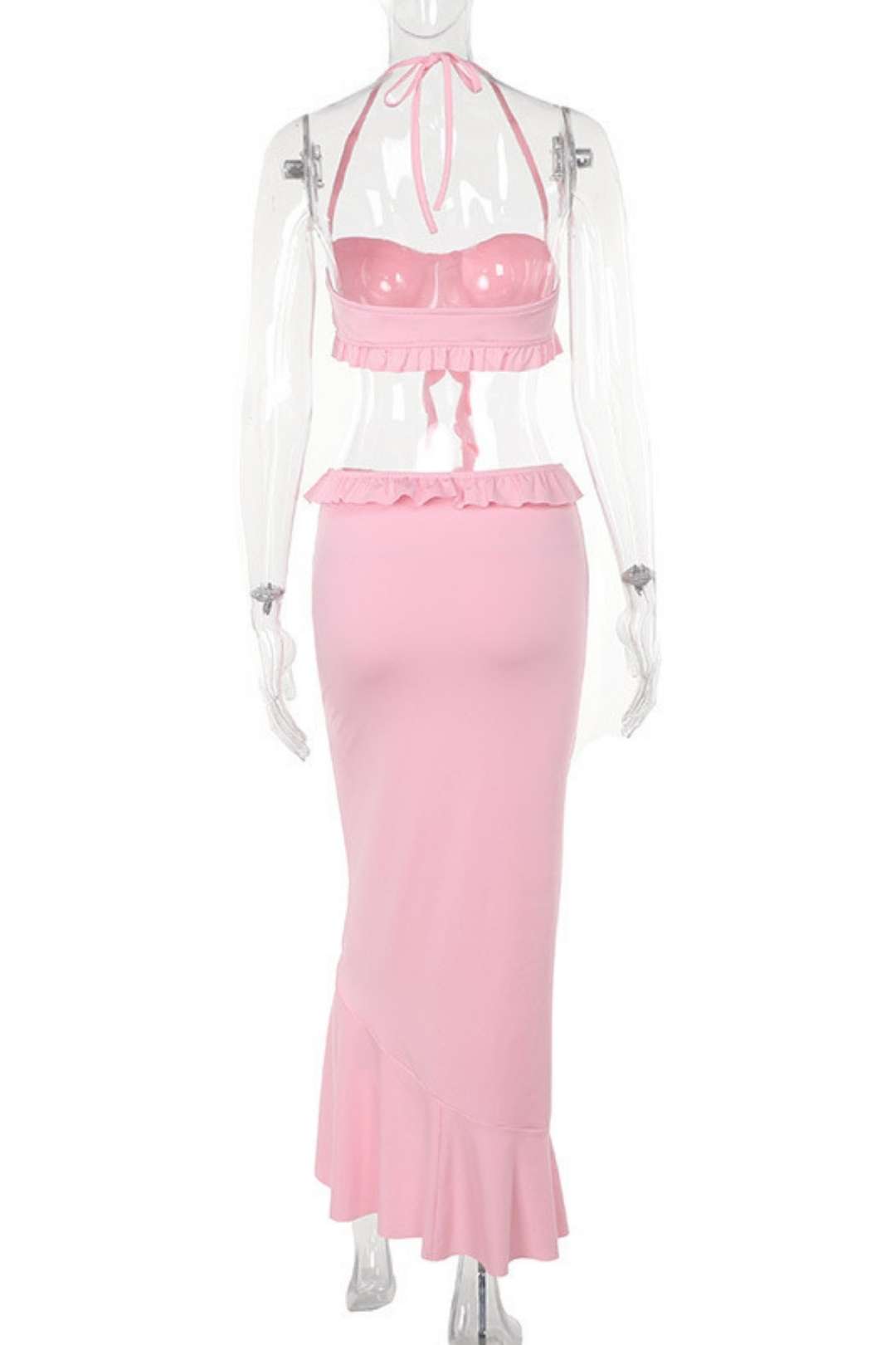 Sexy Suspender Tops Flower Skirt Suit