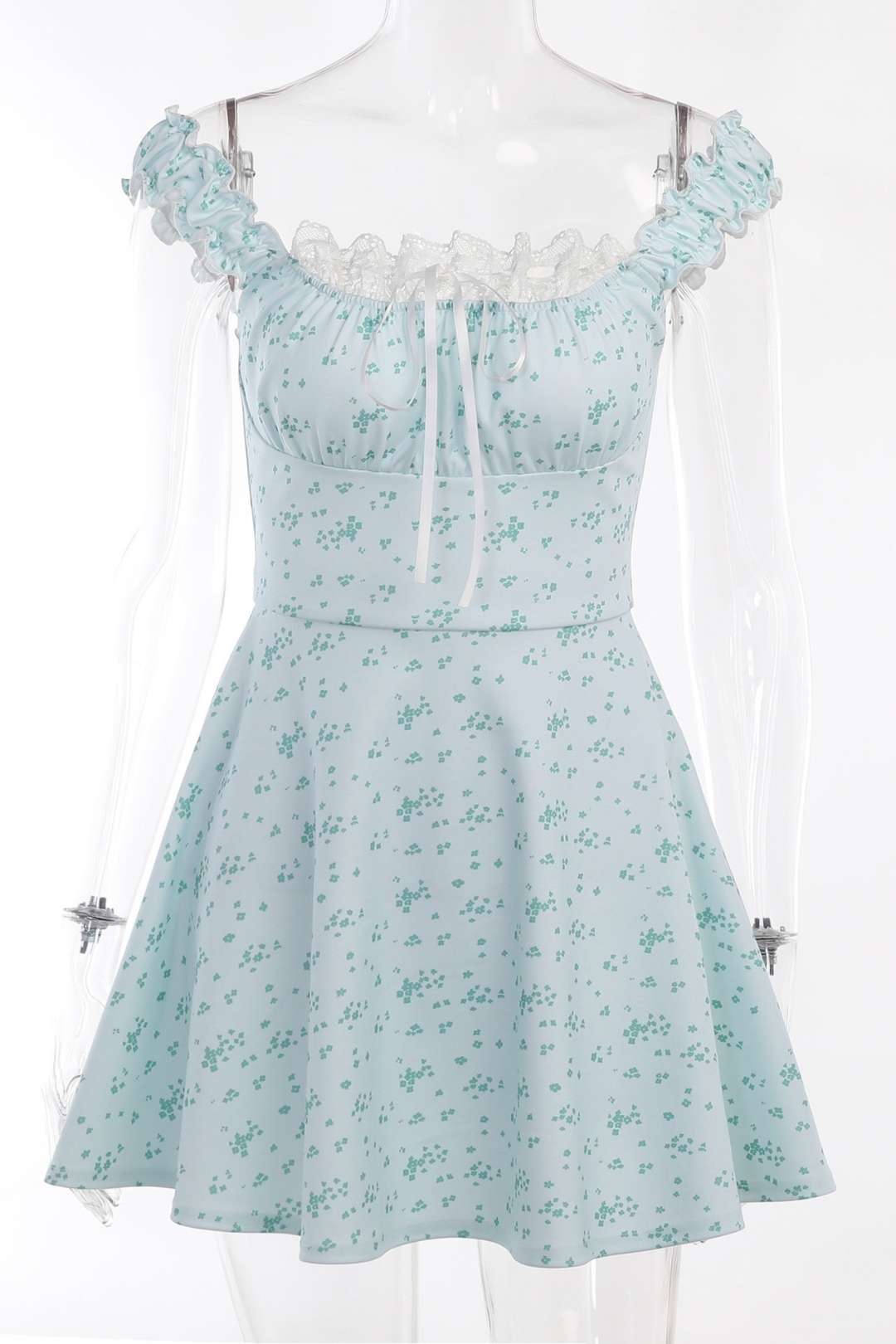 Temperament Style Floral Suspender Lace Dress